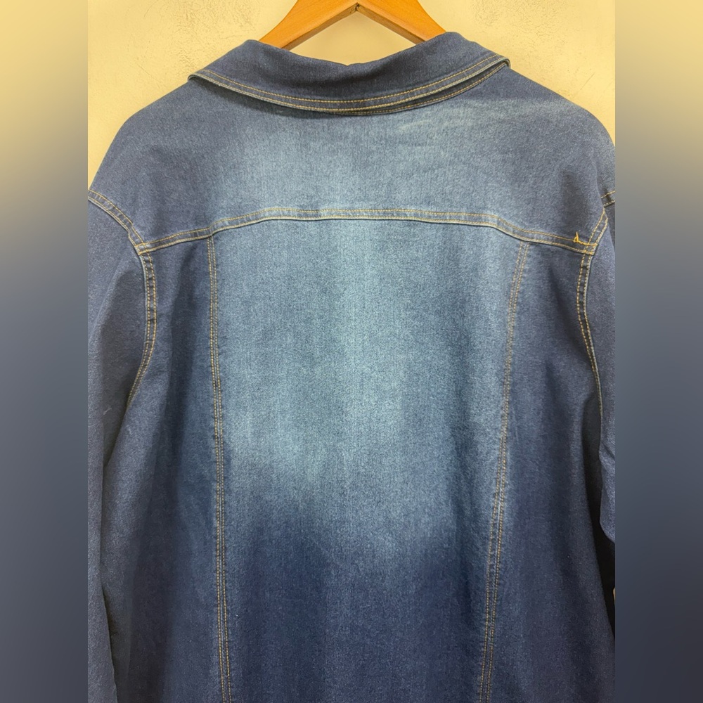 Dark Blue Denim Shirt Dress Size 3x - Picture 7 of 8